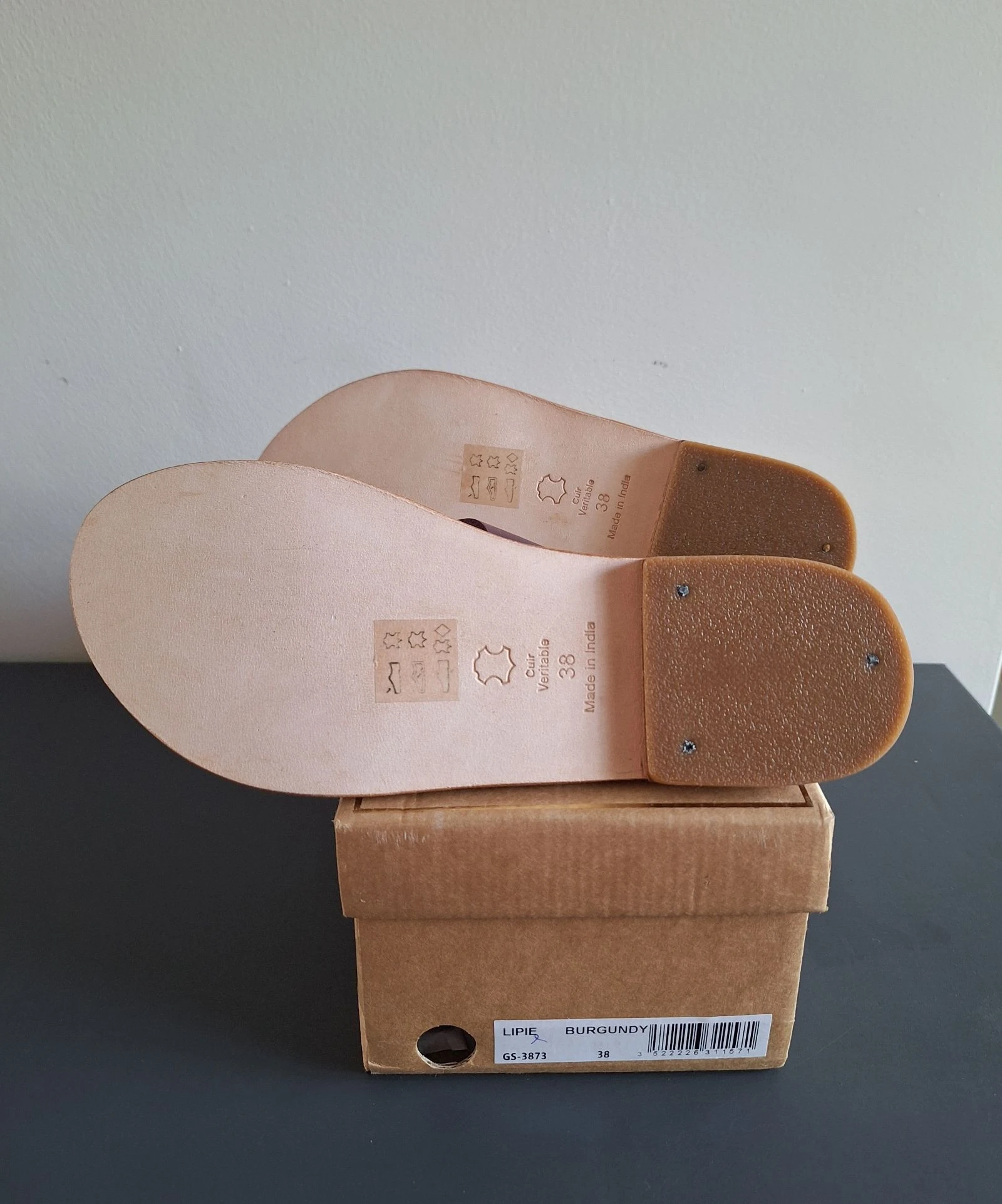 Golden Sun burgundy paarse leren slippers 38 – photo 7